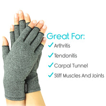Load image into Gallery viewer, Arthritis Gloves Gray (2 Pack)