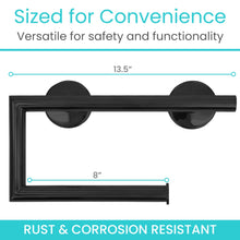 Load image into Gallery viewer, Metal Grab Bar With Toilet Paper Holder