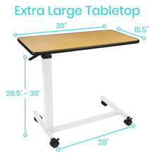 Load image into Gallery viewer, Adjustable Rolling Overbed Table