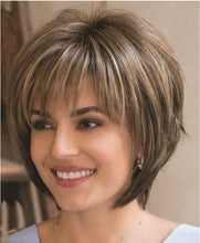 Load image into Gallery viewer, Mixed Blonde Brown Short Wigs Natural Hair Wigs Heat Resistant Hair Wig