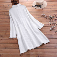 Load image into Gallery viewer, Cotton and linen long sleeve dress