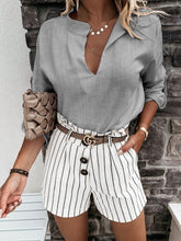 Load image into Gallery viewer, V-neck linen shirt