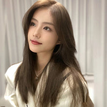 Load image into Gallery viewer, Mid-point Wig, Female Long Hair, Long Straight Hair, Net red, Mid-length Hair, Natural Face Trimming, No Bangs, Korean Style Full Headgear