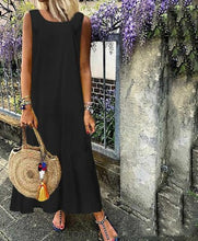 Load image into Gallery viewer, Cotton And Linen Round Neck Sleeveless Dress