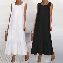 Load image into Gallery viewer, Cotton And Linen Round Neck Sleeveless Dress
