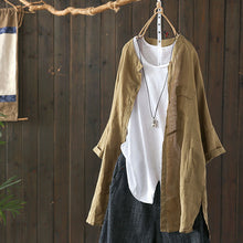 Load image into Gallery viewer, New Style Cotton And Linen Tops Women Casual Retro Shirts Cotton And Linen Long-Sleeved Shirts