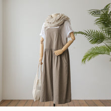 Load image into Gallery viewer, Cotton And Linen Sling Dress Washed Cotton Vest Skirt