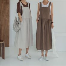 Load image into Gallery viewer, Cotton And Linen Sling Dress Washed Cotton Vest Skirt