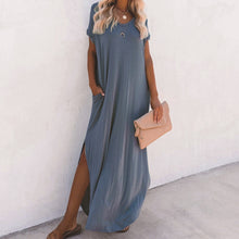 Load image into Gallery viewer, Knitted Cotton Dress Pocket Long Skirt