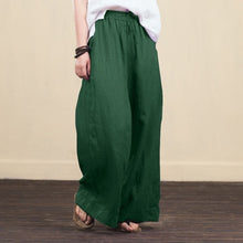 Load image into Gallery viewer, Cotton Linen Wide Legged Pants Women Loose Trousers