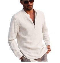 Load image into Gallery viewer, Cotton And Linen Long Sleeved Men's Casual Shirts Men's Tops