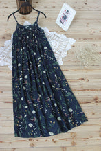 Load image into Gallery viewer, Cotton And Linen Print Sling Mid-length Dress