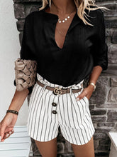 Load image into Gallery viewer, V-neck linen shirt