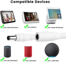 Load image into Gallery viewer, White Power Extension Cord Replacement for Alexa 4Th Gen, Alexa Show 10 (3Rd Gen), Show 8 - DC Flat Charging Plug Cable, 16Ft Long