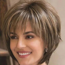 Load image into Gallery viewer, Mixed Blonde Brown Short Wigs Natural Hair Wigs Heat Resistant Hair Wig