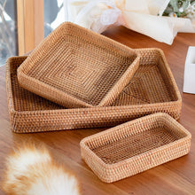 Load image into Gallery viewer, Desktop Storage Basket Rattan Living Room Home