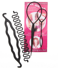 Load image into Gallery viewer, Centipede braid hair sponge hair coil rod double hook hair dish implement modelling pulls hair needle to wear hair rod hairdressing