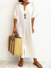 Load image into Gallery viewer, Women's Solid Cotton Casual Loose Dress