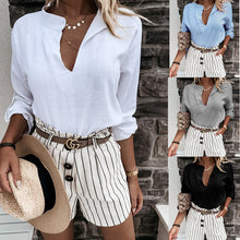 Load image into Gallery viewer, V-neck linen shirt