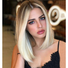 Load image into Gallery viewer, Women's Wigs With Medium Split Short Bob Gradient