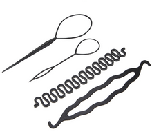 Load image into Gallery viewer, Centipede braid hair sponge hair coil rod double hook hair dish implement modelling pulls hair needle to wear hair rod hairdressing