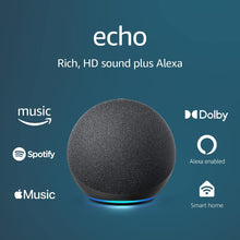 Load image into Gallery viewer, Echo (4Th Gen) | with Premium Sound, Smart Home Hub, and Alexa | Charcoal