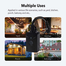 Load image into Gallery viewer, Outdoor Smart Wifi Plug Outlet, Heavy Duty Wi-Fi Timer with One Grounded Outlet, Wireless Remote Control by App Compatible with Alexa and Google Home Assistant 2.4 Ghz Only, ETL Listed (1 Pack)