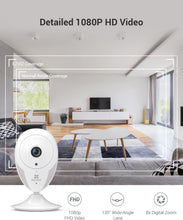 Load image into Gallery viewer, Indoor Security Camera 1080P, Motion Alert, Night Vision, Baby/Pet/Elder Monitoring, 135° Wide Angle, 2-Way Audio, Works with Alexa Google (CTQ2C-WH)