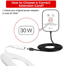 Load image into Gallery viewer, White Power Extension Cord Replacement for Alexa 4Th Gen, Alexa Show 10 (3Rd Gen), Show 8 - DC Flat Charging Plug Cable, 16Ft Long