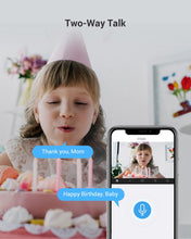 Load image into Gallery viewer, Indoor Security Camera 1080P, Motion Alert, Night Vision, Baby/Pet/Elder Monitoring, 135° Wide Angle, 2-Way Audio, Works with Alexa Google (CTQ2C-WH)