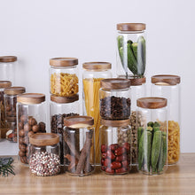 Load image into Gallery viewer, Home Kitchen Acacia Wood Sealed Storage Jar