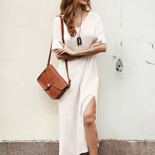 Load image into Gallery viewer, Fashion Solid Cotton And Linen Dress