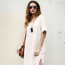 Load image into Gallery viewer, Fashion Solid Cotton And Linen Dress