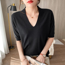 Load image into Gallery viewer, Women Cotton Loose T-shirt Thin Pullover Top