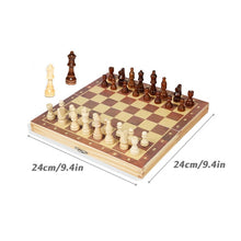 Load image into Gallery viewer, Enhance Cognitive Skills with a Portable Wooden Chess Set | Magnetic Board with 34 Chess Pieces for Travel and Storage