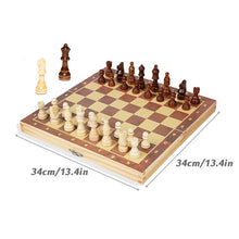 Load image into Gallery viewer, Enhance Cognitive Skills with a Portable Wooden Chess Set | Magnetic Board with 34 Chess Pieces for Travel and Storage