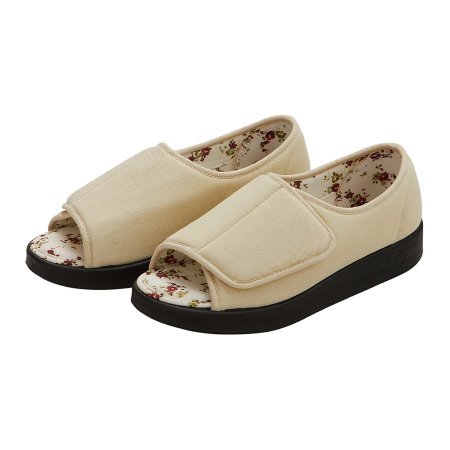 SANDAL, INDOOR/OUTDOOR EASY CLOSURE OPEN TOE - Beige Color