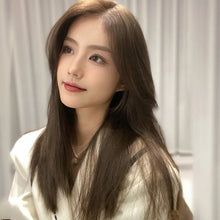 Load image into Gallery viewer, Mid-point Wig, Female Long Hair, Long Straight Hair, Net red, Mid-length Hair, Natural Face Trimming, No Bangs, Korean Style Full Headgear
