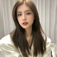 Load image into Gallery viewer, Mid-point Wig, Female Long Hair, Long Straight Hair, Net red, Mid-length Hair, Natural Face Trimming, No Bangs, Korean Style Full Headgear
