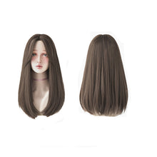 Load image into Gallery viewer, Mid-point Wig, Female Long Hair, Long Straight Hair, Net red, Mid-length Hair, Natural Face Trimming, No Bangs, Korean Style Full Headgear
