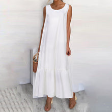 Load image into Gallery viewer, Cotton And Linen Round Neck Sleeveless Dress
