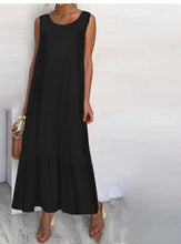 Load image into Gallery viewer, Cotton And Linen Round Neck Sleeveless Dress
