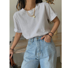 Load image into Gallery viewer, Homemade Cotton Versatile Loose White T-shirt For Women
