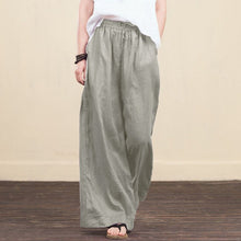 Load image into Gallery viewer, Cotton Linen Wide Legged Pants Women Loose Trousers
