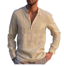 Load image into Gallery viewer, Cotton And Linen Long Sleeved Men&#39;s Casual Shirts Men&#39;s Tops
