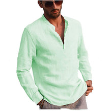 Load image into Gallery viewer, Cotton And Linen Long Sleeved Men&#39;s Casual Shirts Men&#39;s Tops
