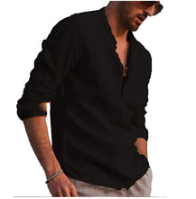 Load image into Gallery viewer, Cotton And Linen Long Sleeved Men&#39;s Casual Shirts Men&#39;s Tops
