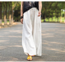 Load image into Gallery viewer, Cotton Linen Wide Legged Pants Women Loose Trousers
