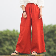 Load image into Gallery viewer, Cotton Linen Wide Legged Pants Women Loose Trousers
