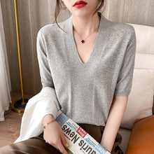 Load image into Gallery viewer, Women Cotton Loose T-shirt Thin Pullover Top
